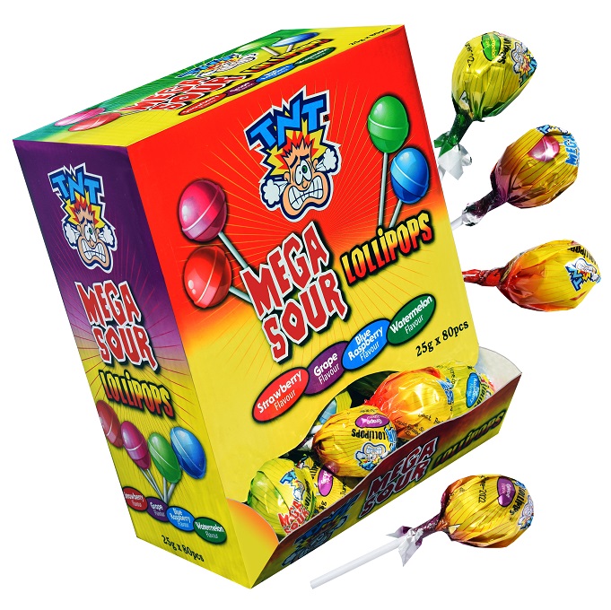 Buy TNT Mega Sour Lollipops 80 Pieces Online | Lolly Warehouse