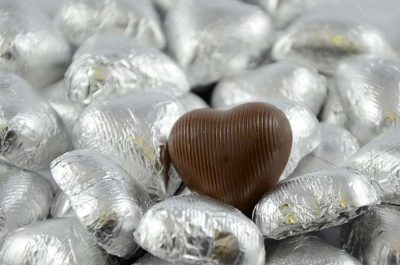 Chocolate Hearts Silver 500g