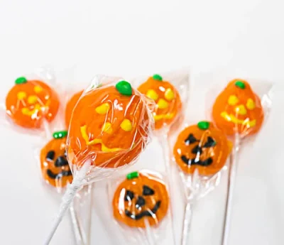 Halloween Pumpkin Lollipops 24 Pack