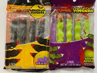 Halloween Witches/ Zombies Fingers Lollipops 8 pack