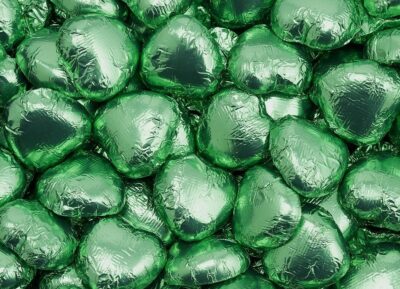 Chocolate Hearts Light Green 500g