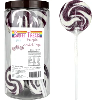 Lollipops Swirl Pops Purple 16 Pcs