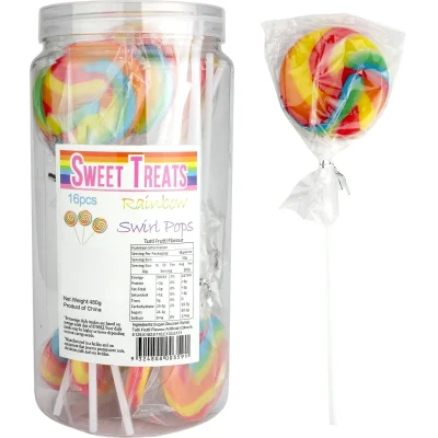 Lollipops Swirl Pops Rainbow 16 Pcs