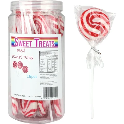 Lollipops Swirl Pops Red 16 Pcs